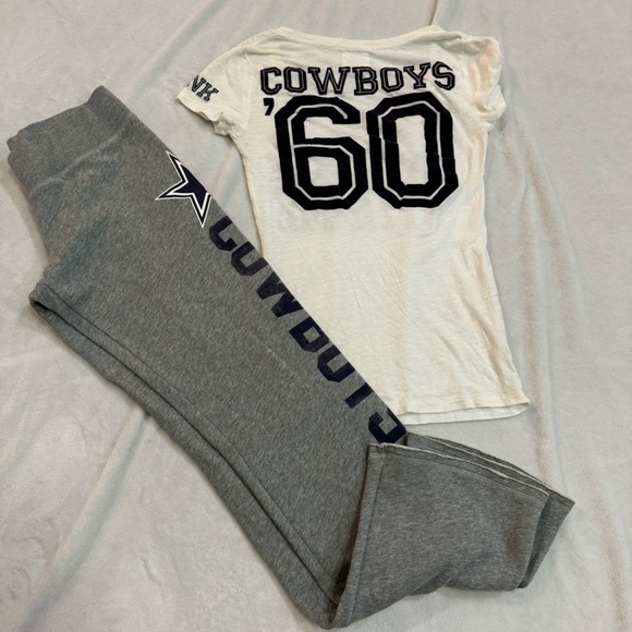 Rare Vintage PINK NFL Dallas Cowboys Sweats and Shirt - Picture 1 of 11